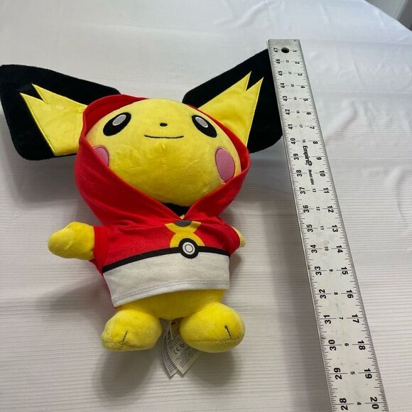 Pokemon Build A Bear Pikachu Baby Evolve Pichu 15" Plush Hoodie No Sound - Picture 2 of 6
